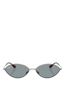 Ray-Ban RB3757 Oval Sunglasses, Gunmetal/Grey - view 2, Gunmetal/Grey