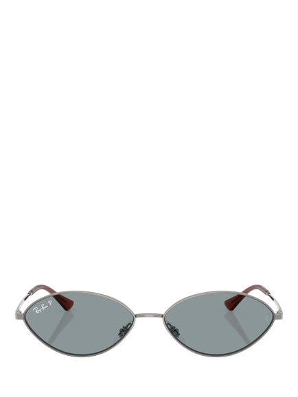 Ray-Ban RB3757 Oval Sunglasses, Gunmetal/Grey - view 2, Gunmetal/Grey