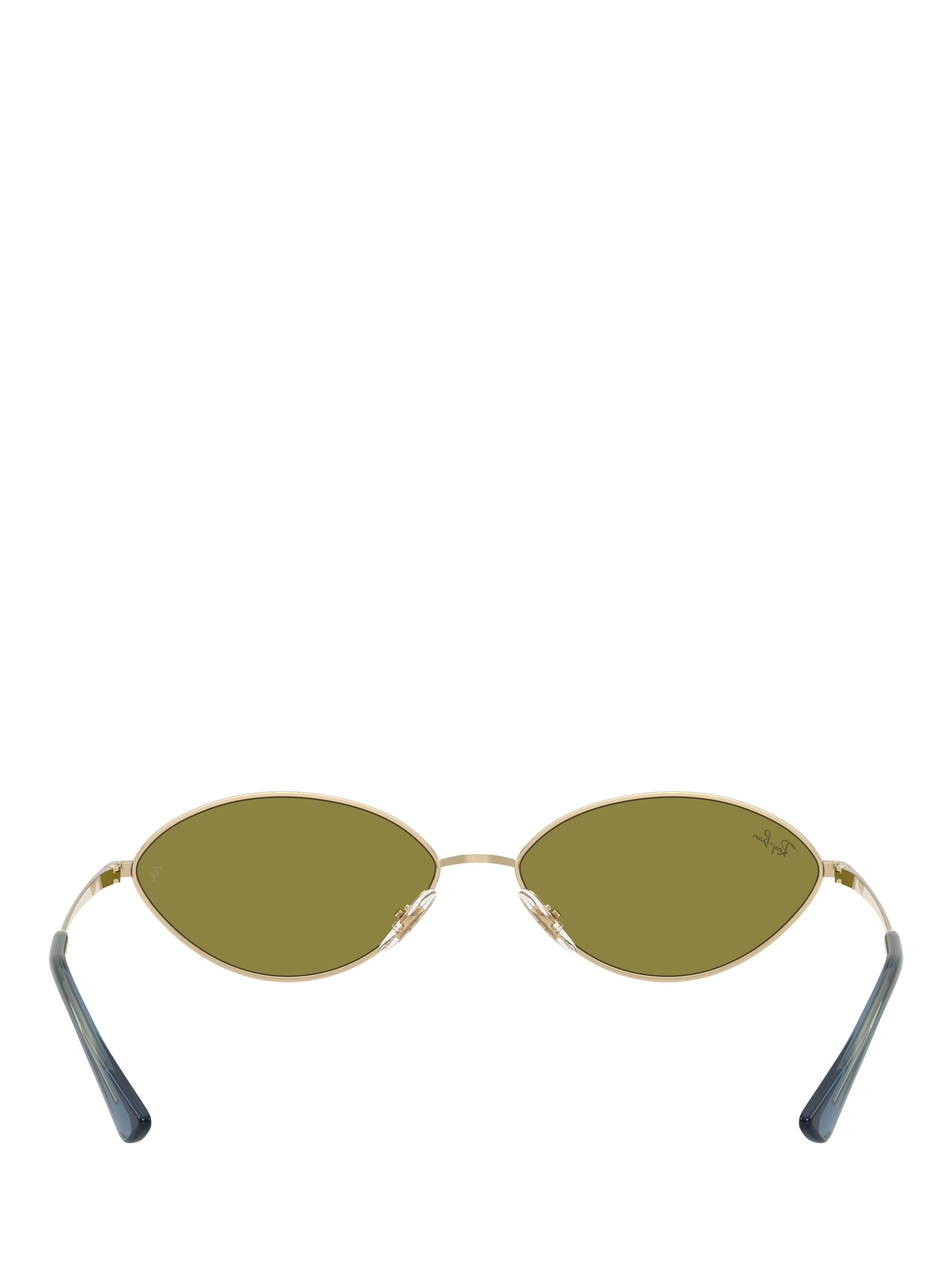 Product image 4 of 6, which shows Ray-Ban RB3757 Oval Sunglasses, Gold/Green
