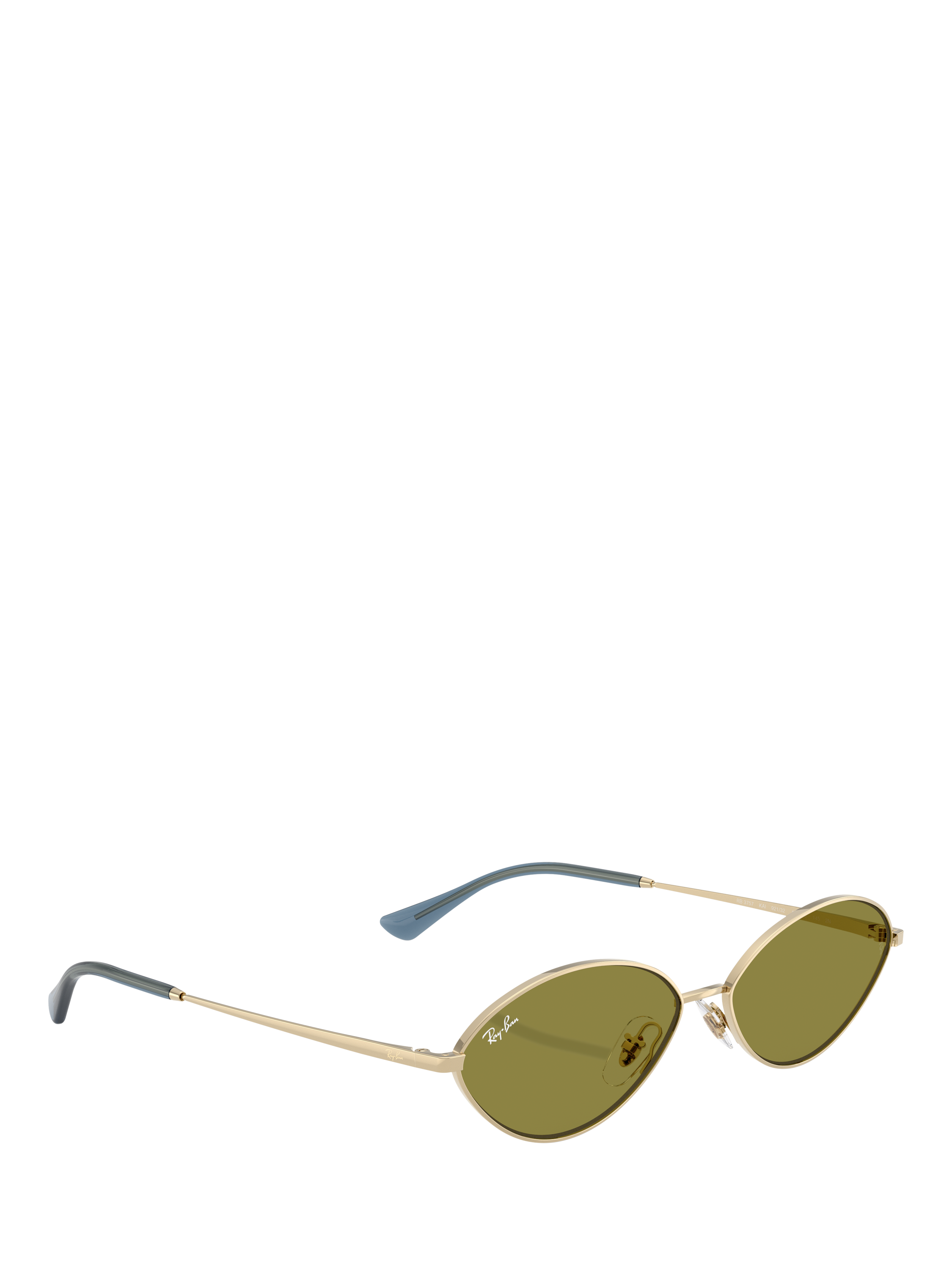 Product image 6 of 6, which shows Ray-Ban RB3757 Oval Sunglasses, Gold/Green
