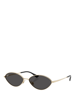 Ray-Ban RB3757 Oval Sunglasses, Gold/Black, Gold/Black