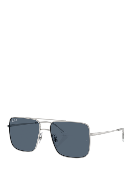 Ray-Ban RB3758 Square Sunglasses, Silver/Grey, Silver/Grey