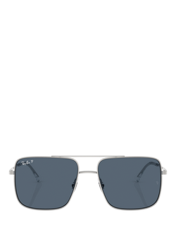 Ray-Ban RB3758 Square Sunglasses, Silver/Grey - view 2, Silver/Grey