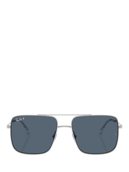 Ray-Ban RB3758 Square Sunglasses, Silver/Grey - view 2, Silver/Grey