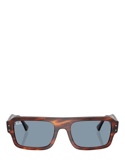 Ray-Ban RB4454 Lukas Rectangular Sunglasses, Havana/Blue - view 2, Havana/Blue