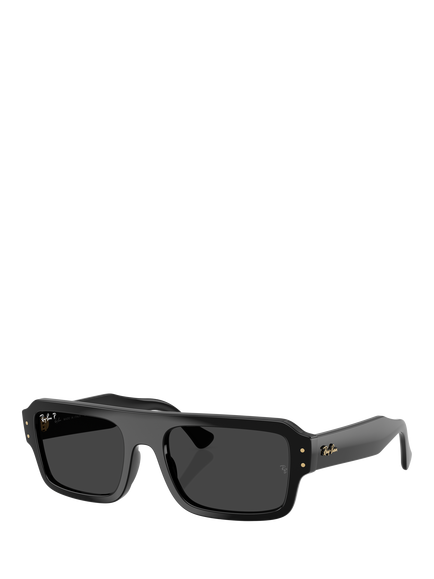 Ray-Ban RB4454 Rectangular Sunglasses, Black, Black