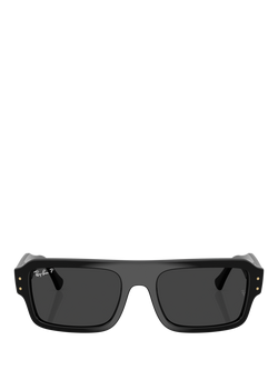 Ray-Ban RB4454 Rectangular Sunglasses, Black - view 2, Black