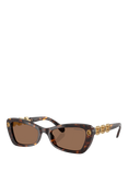 Swarovski SK6033 Women's Irregular Sunglasses, Havana/Brown