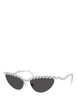 Swarovski SK7030 Women's Cat Eye Sunglasses, Silver/Grey