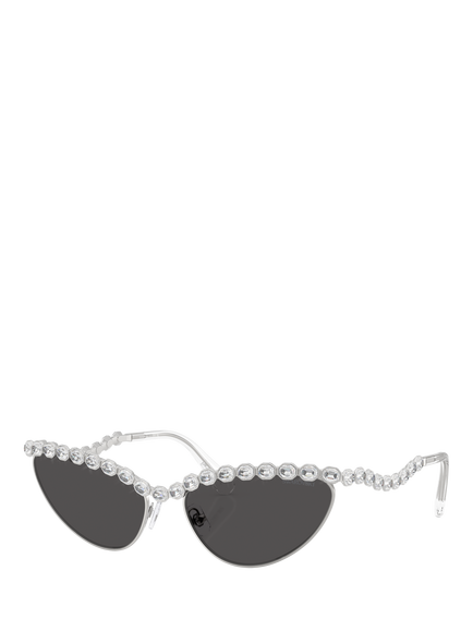 Swarovski SK7030 Women's Cat Eye Sunglasses, Silver/Grey