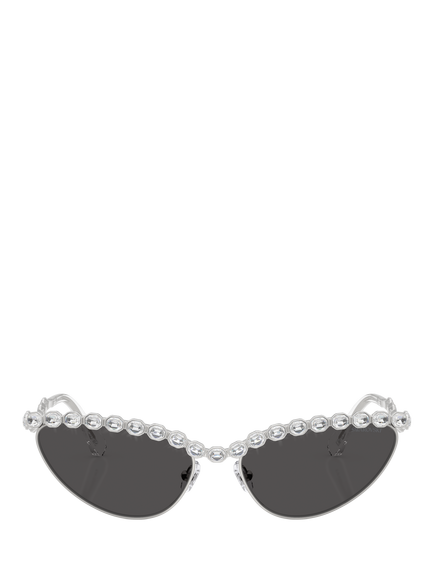 Swarovski SK7030 Women's Cat Eye Sunglasses - view 2, Silver/Grey