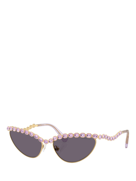 Swarovski SK7030 Women's Cat's Eye Sunglasses, Gold/Grey, Gold/Grey
