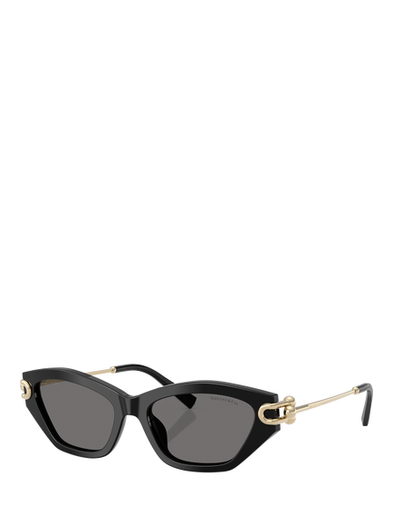 Tiffany & Co TF4231U Women's Cat's Eye Sunglasses, Black/Grey, Black/Grey