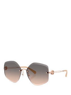 Tory Burch TY6111 Women's Irregular Sunglasses, Pink, Pink