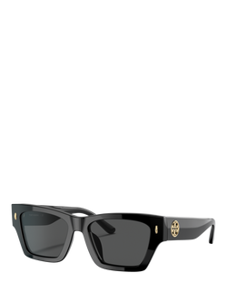 Tory Burch TY7169 Women's Rectangular Sunglasses, Black, Black