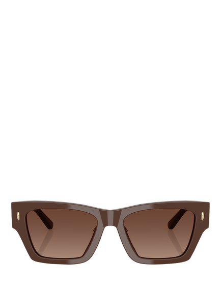Tory Burch TY7169 Women's Rectangular Polarised Sunglasses, Brown - view 2, Brown