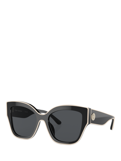 Tory Burch TY7184 Women's Butterfly Sunglasses, Black, Black