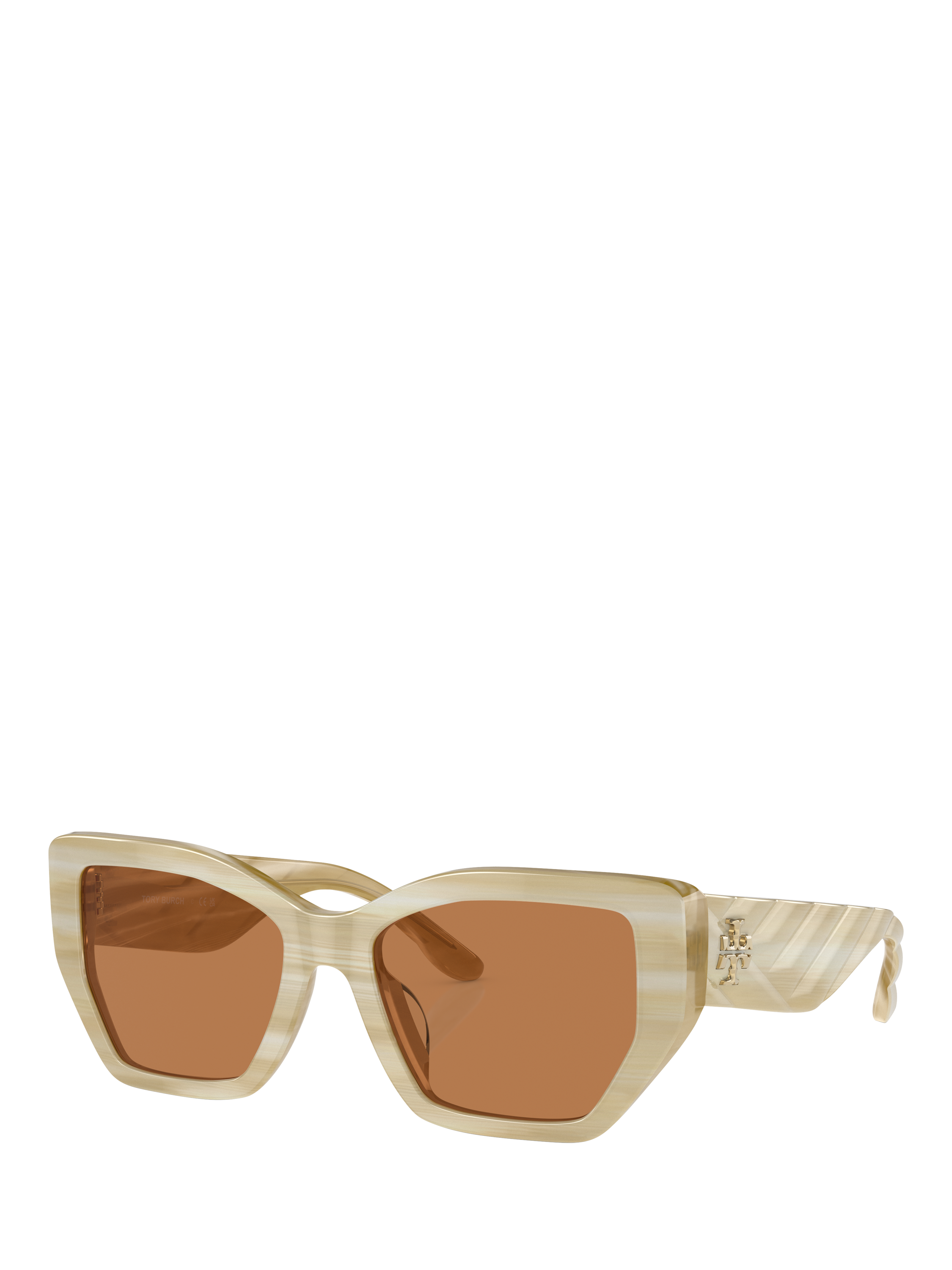 Product image 1 of 5, which shows Tory Burch TY7187 Women's Irregular Sunglasses, Ivory