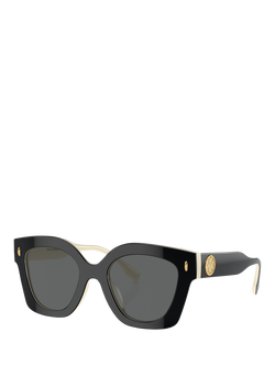 Tory Burch TY7201 Women's Irregular Sunglasses, Black, Black