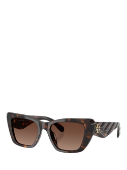Tory Burch TY7216 Women's Polarised Cat Eye Sunglasses, Havana, Havana