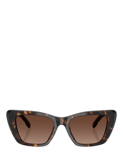 Tory Burch TY7216 Women's Polarised Cat Eye Sunglasses, Havana - view 2, Havana