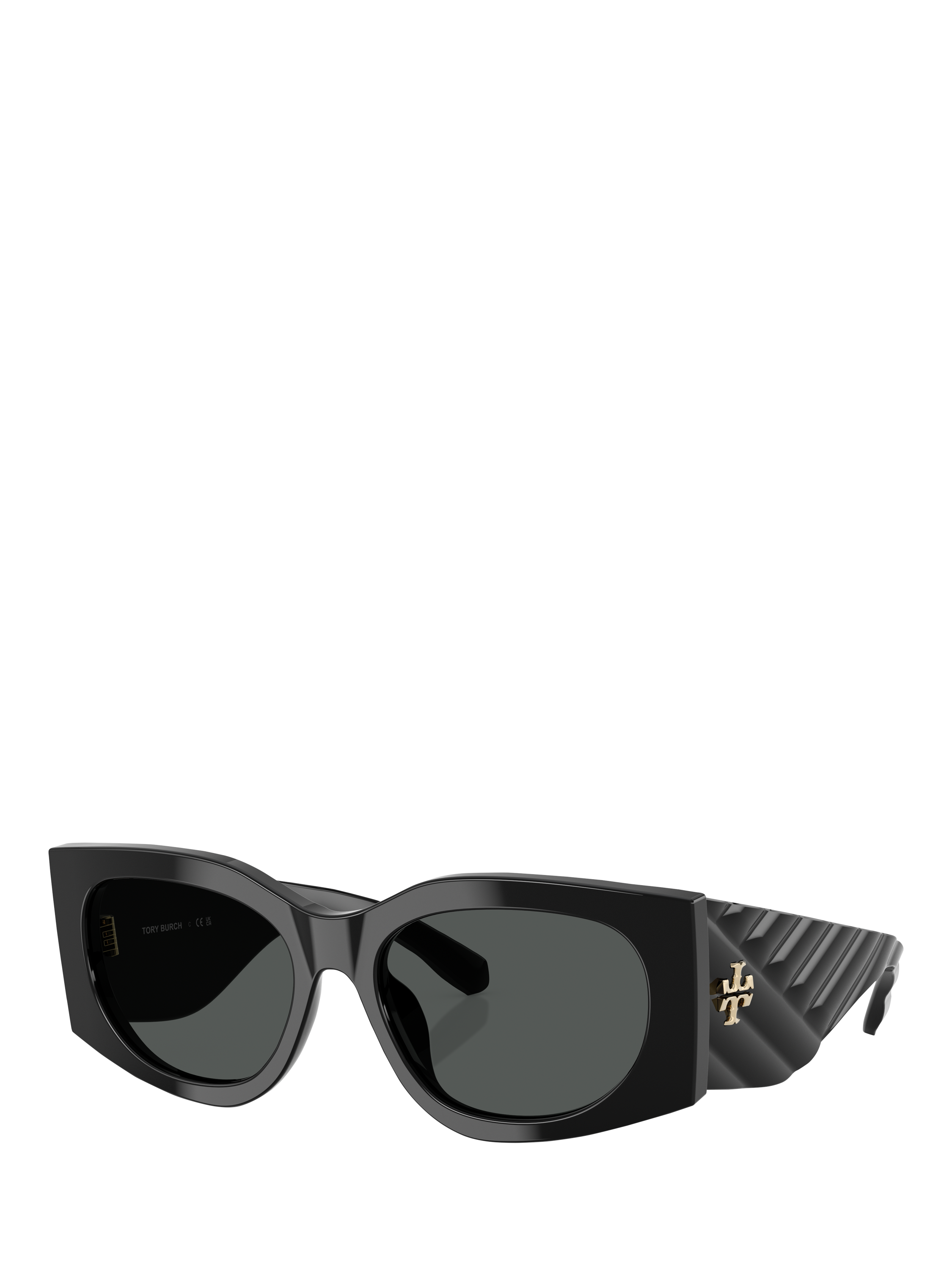 Product image 1 of 5, which shows Tory Burch TY7221 Women's Irregular Sunglasses, Black