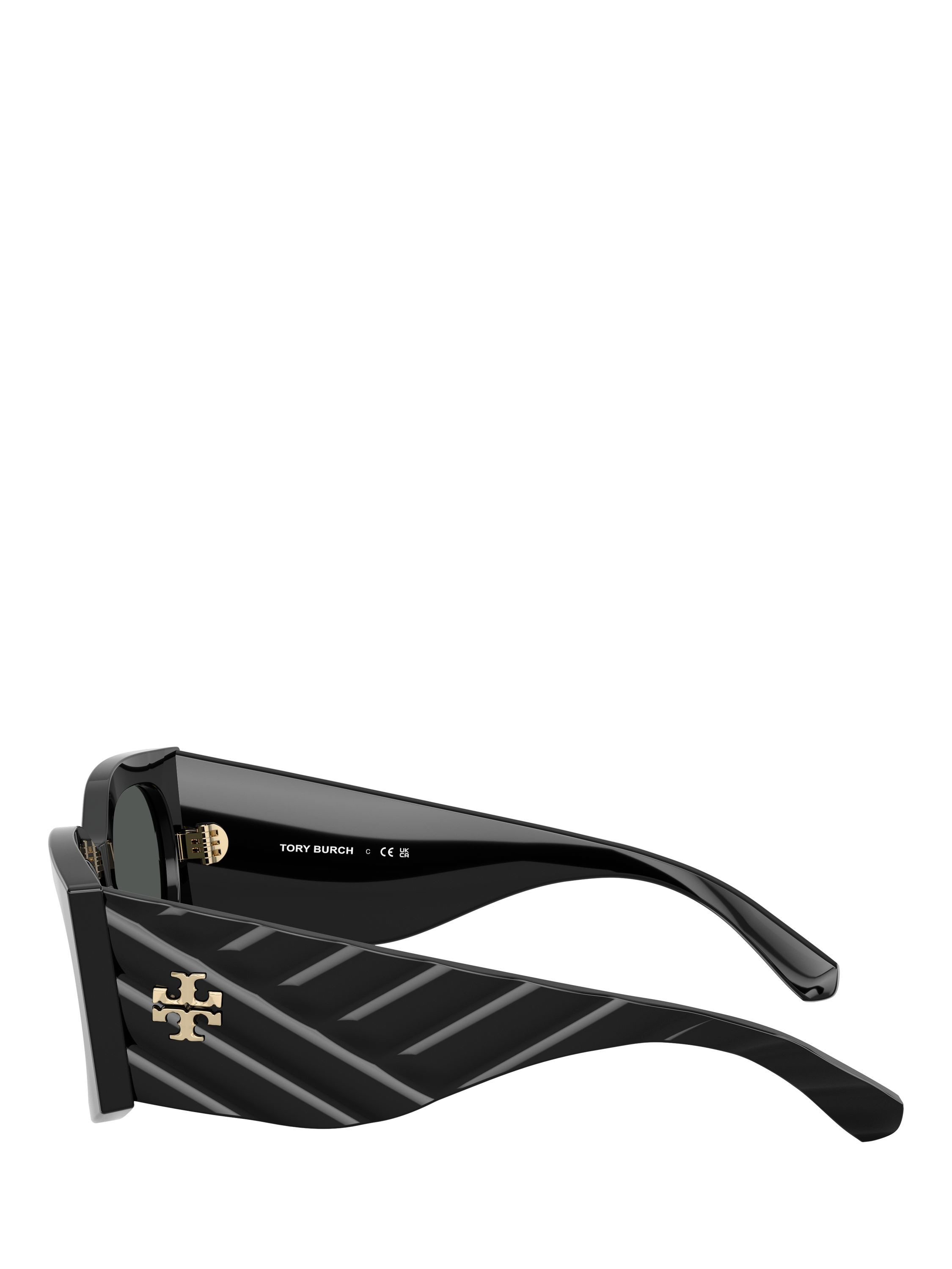 Product image 3 of 5, which shows Tory Burch TY7221 Women's Irregular Sunglasses, Black