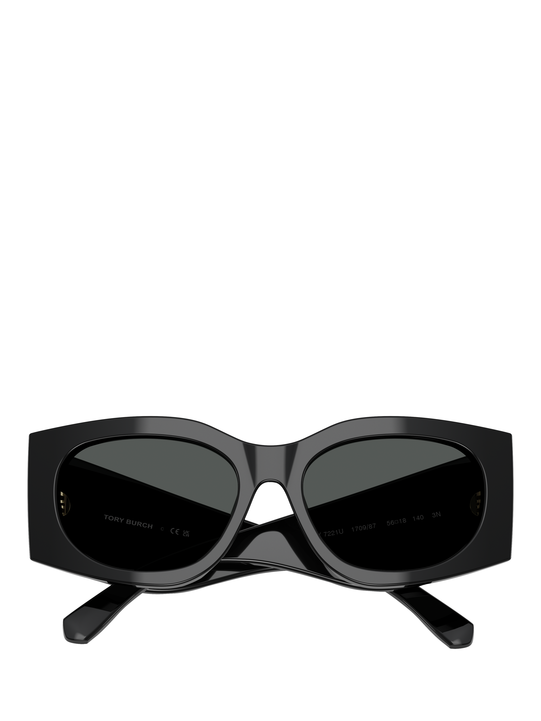 Product image 5 of 5, which shows Tory Burch TY7221 Women's Irregular Sunglasses, Black