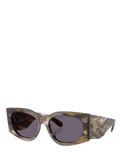 Tory Burch TY7221 Women's Rectangular Sunglasses, Purple/Red, Purple/Red