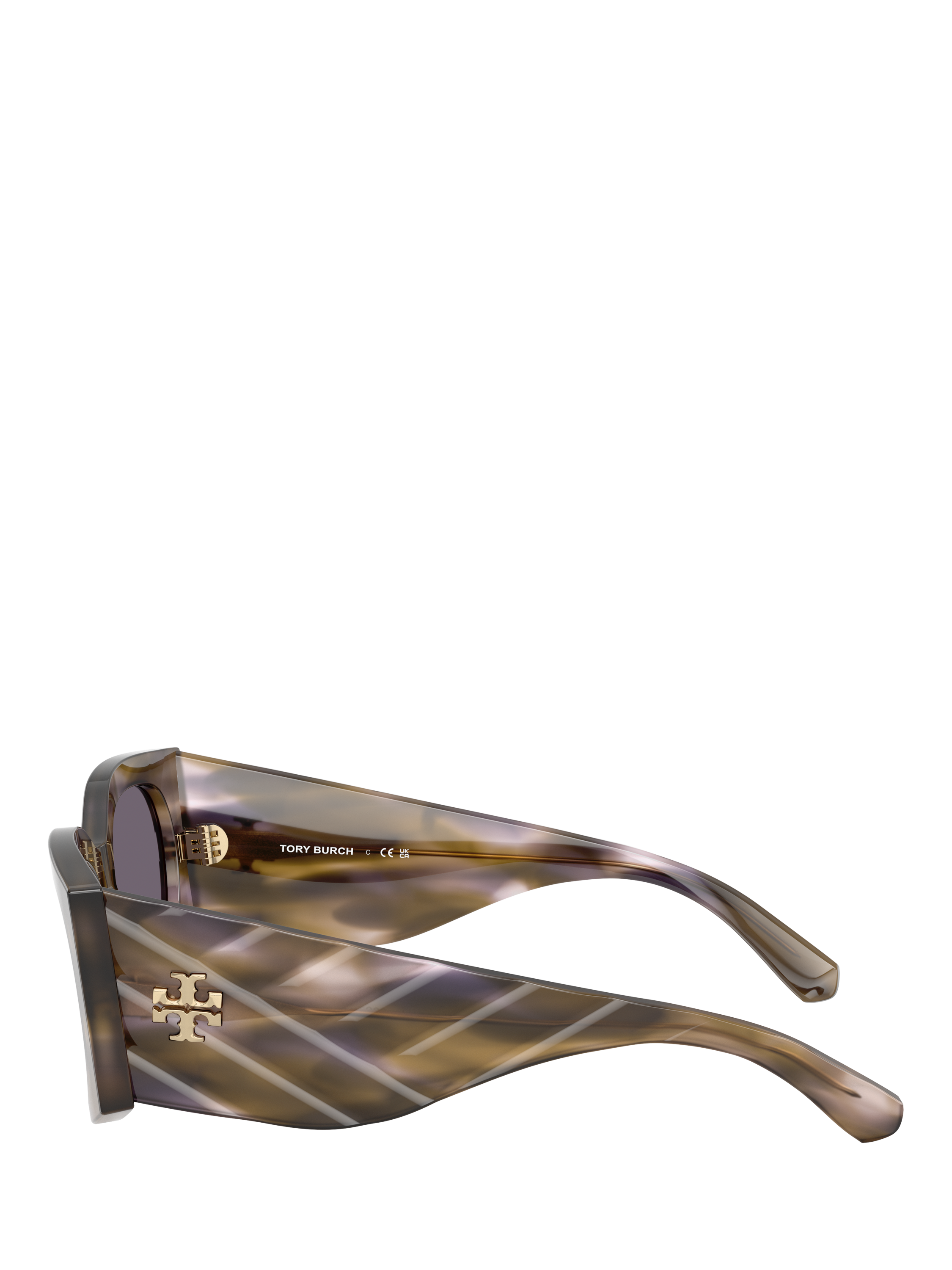 Product image 3 of 5, which shows Tory Burch TY7221 Women's Rectangular Sunglasses, Purple/Red