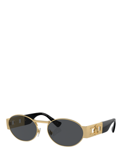 Versace VE2264 Men's Oval Sunglasses, Gold, Gold