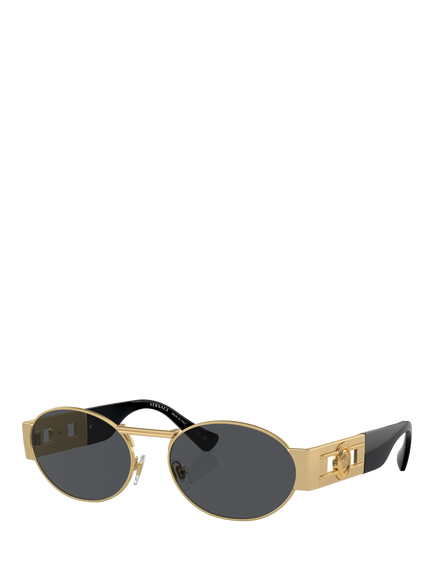 Versace VE2264 Men's Oval Sunglasses, Gold, Gold