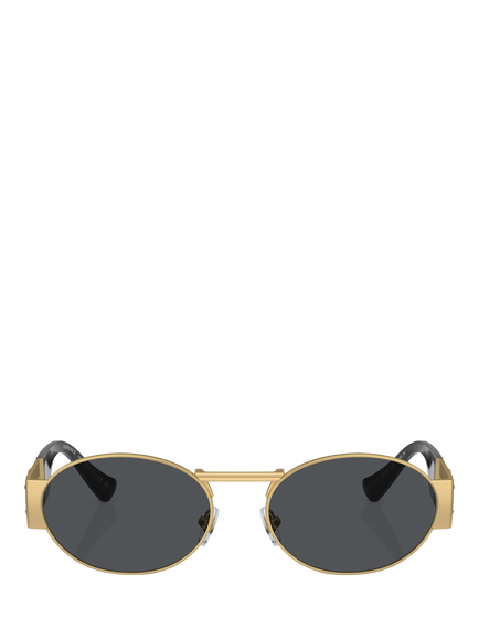 Versace VE2264 Men's Oval Sunglasses, Gold - view 2, Gold