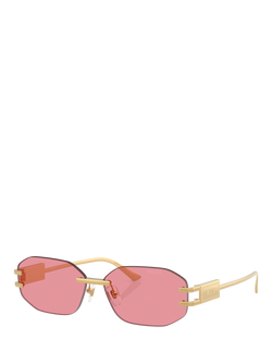 Versace VE2274 Women's Irregular Sunglasses, Gold/Pink, Gold/Pink