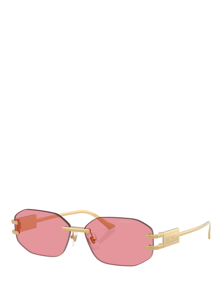 Versace VE2274 Women's Irregular Sunglasses, Gold/Pink, Gold/Pink