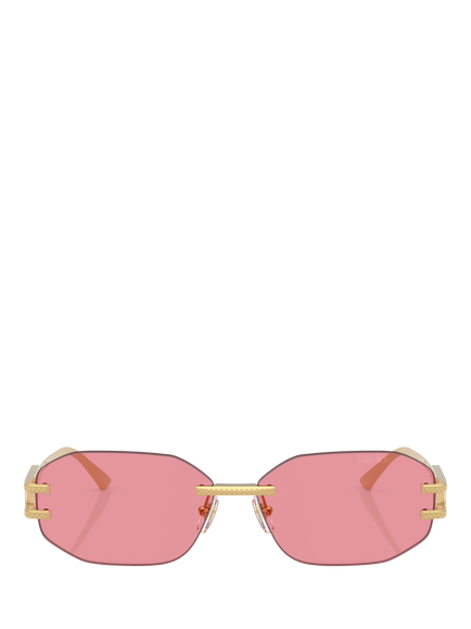 Versace VE2274 Women's Irregular Sunglasses, Gold/Pink - view 2, Gold/Pink