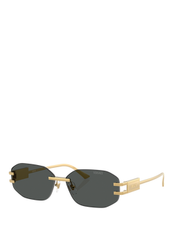 Versace VE22741 Women's Irregular Sunglasses, Gold/Black, Gold/Black