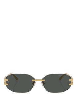 Versace VE22741 Women's Irregular Sunglasses, Gold/Black - view 2, Gold/Black