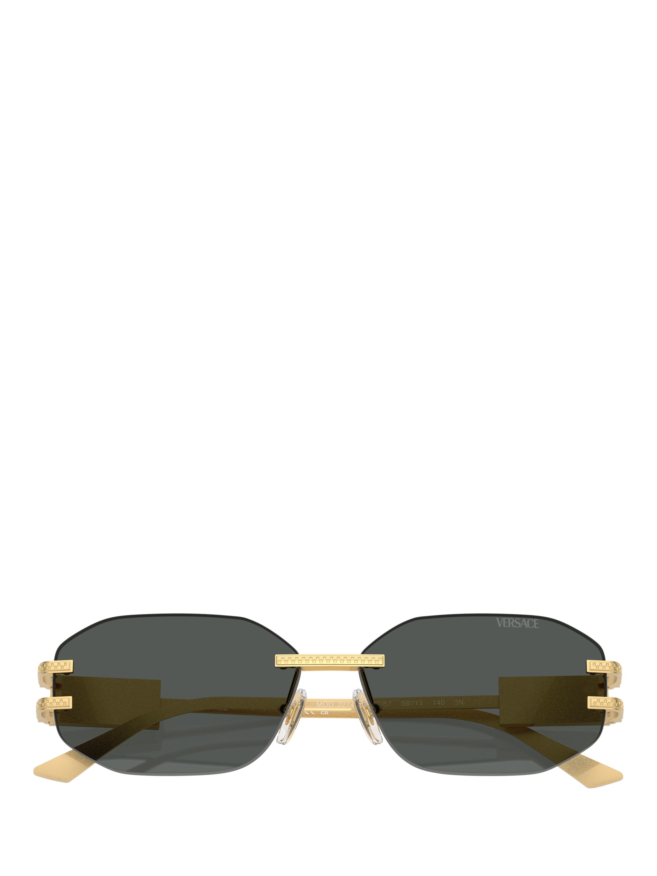 Product image 5 of 5, which shows Versace VE22741 Women's Irregular Sunglasses, Gold/Black