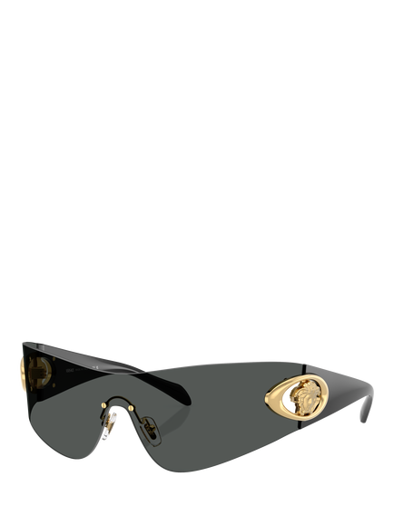 Versace VE2280 Men's Irregular Sunglasses, Dark Grey, Dark Grey