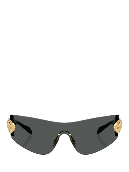 Versace VE2280 Men's Irregular Sunglasses, Dark Grey - view 2, Dark Grey