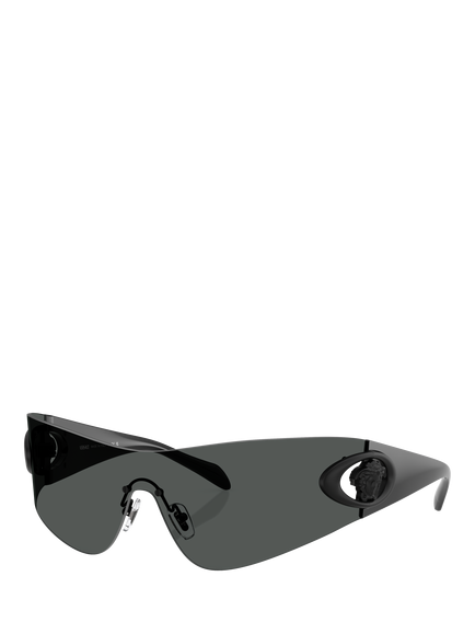 Versace VE2280 Men's Eclipse Wrap Sunglasses, Dark Grey, Dark Grey