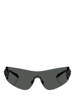 Versace VE2280 Men's Eclipse Wrap Sunglasses, Dark Grey - view 2, Dark Grey