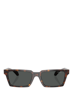 Versace VE4490U Men's Rectangular Sunglasses, Havana/Grey - view 2, Havana/Grey