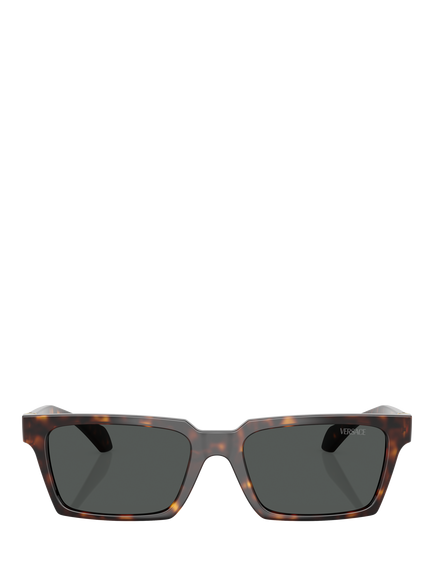 Versace VE4490U Men's Rectangular Sunglasses, Havana/Grey - view 2, Havana/Grey