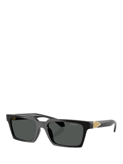 Versace VE4490U Men's Rectangular Sunglasses, Black, Black