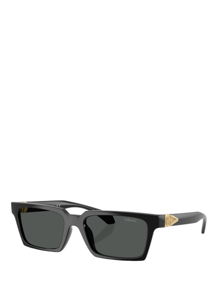Versace VE4490U Men's Rectangular Sunglasses, Black, Black