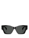 Versace VE4492U Women's Square Sunglasses, Black/Grey