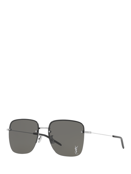 Yves Saint Laurent YS000348 Women's Square Sunglasses, Silver, Silver