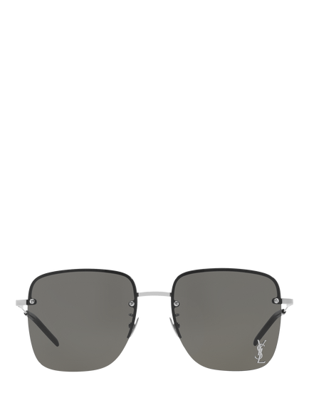 Yves Saint Laurent YS000348 Women's Square Sunglasses, Silver - view 2, Silver